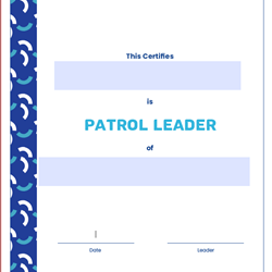 Certificate - Patrol Leader Formal